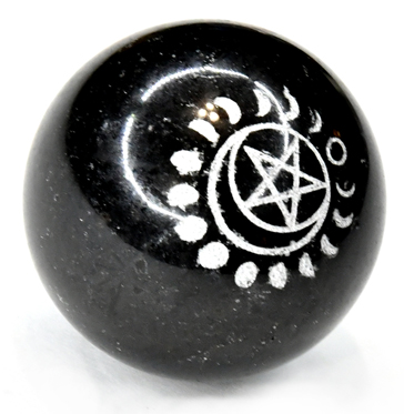 (image for) Tourmaline Pentagram & Moon sphere 50mm