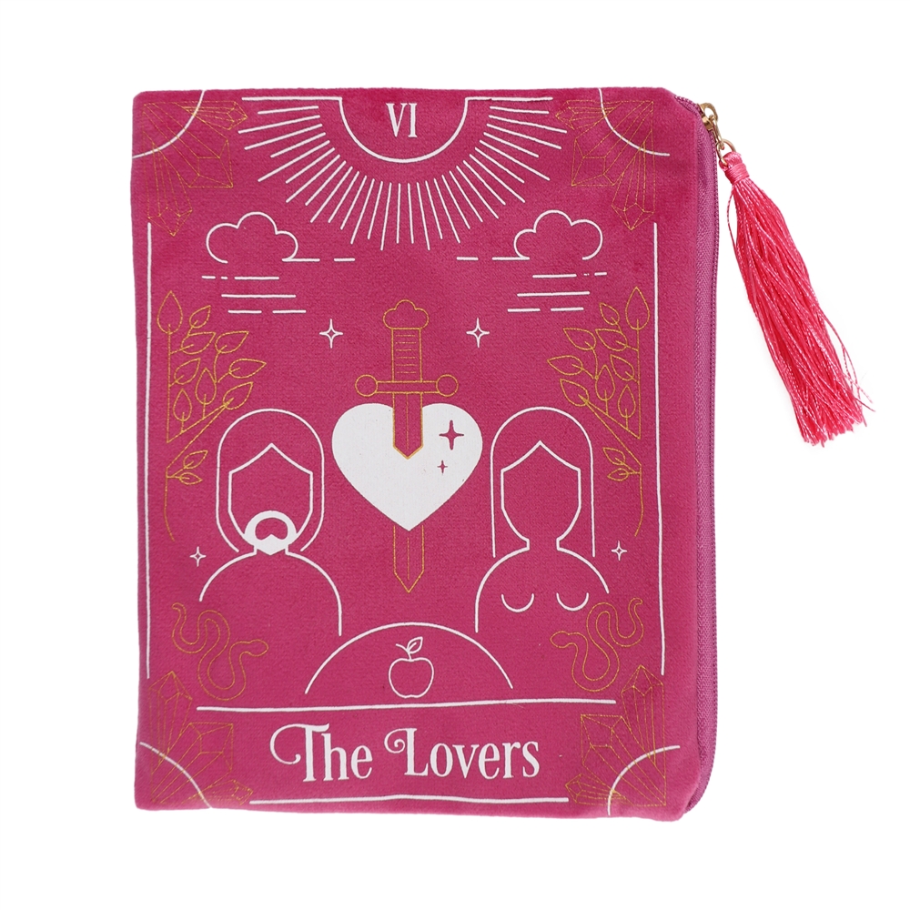 (image for) The Lovers Pink Velvet Zippered Tarot Bag