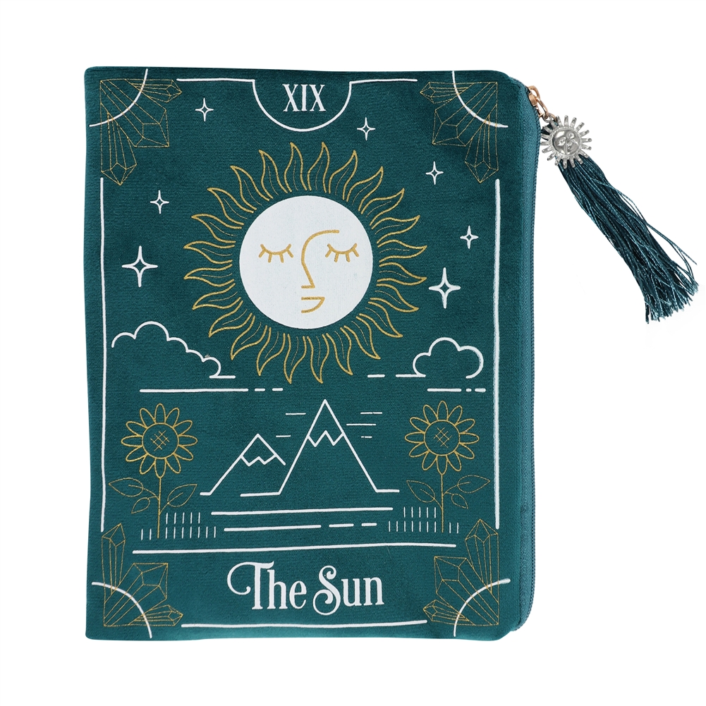 (image for) The Sun Green Velvet Zippered Tarot Bag