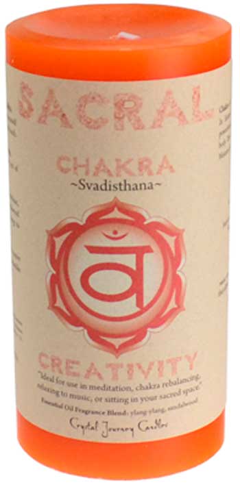 (image for) Sacral Chakra Pillar Candle 3" x 6"