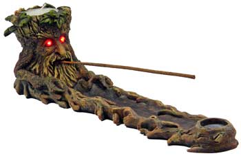 (image for) Green Man Ash Catcher & Tea Light Holder with LED Eyes