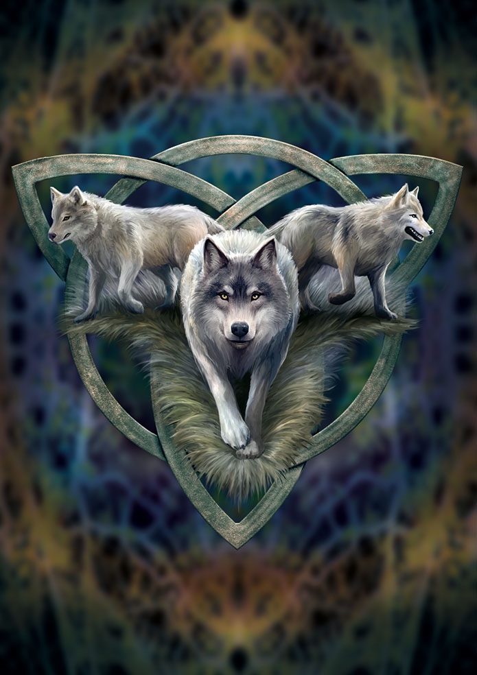 (image for) Blank Cards - Wolf Trio - 6 Pack