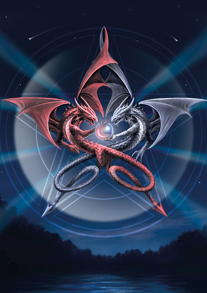 (image for) Blank Cards - Pentagram Dragons - 6 Pack