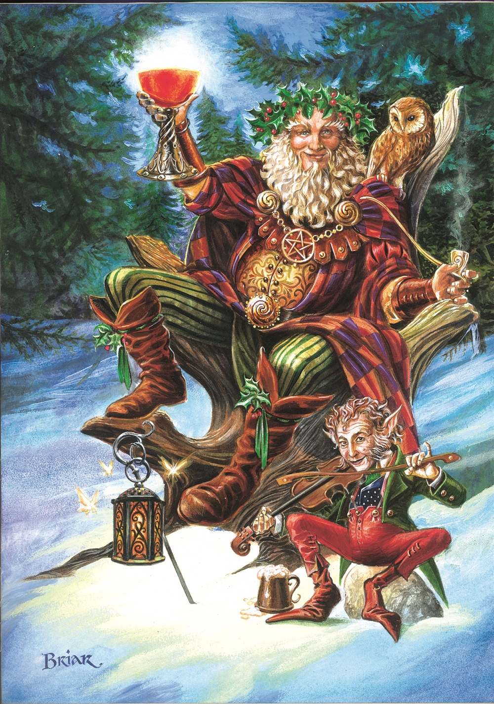 (image for) Yule Card - Festive Druid - 6 Pack