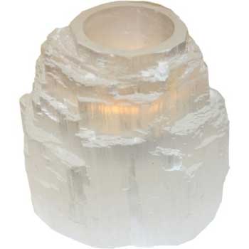 (image for) Selenite White Tower Tealight Candle Holder