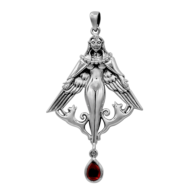 (image for) Freya Pendant with Garnet Sterling Silver