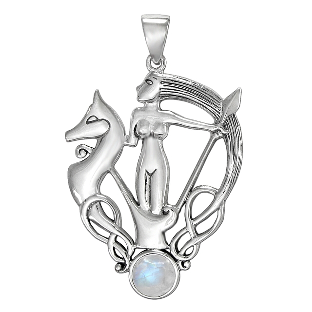 (image for) Morrigan Pendant Rainbow Moonstone Sterling Silver