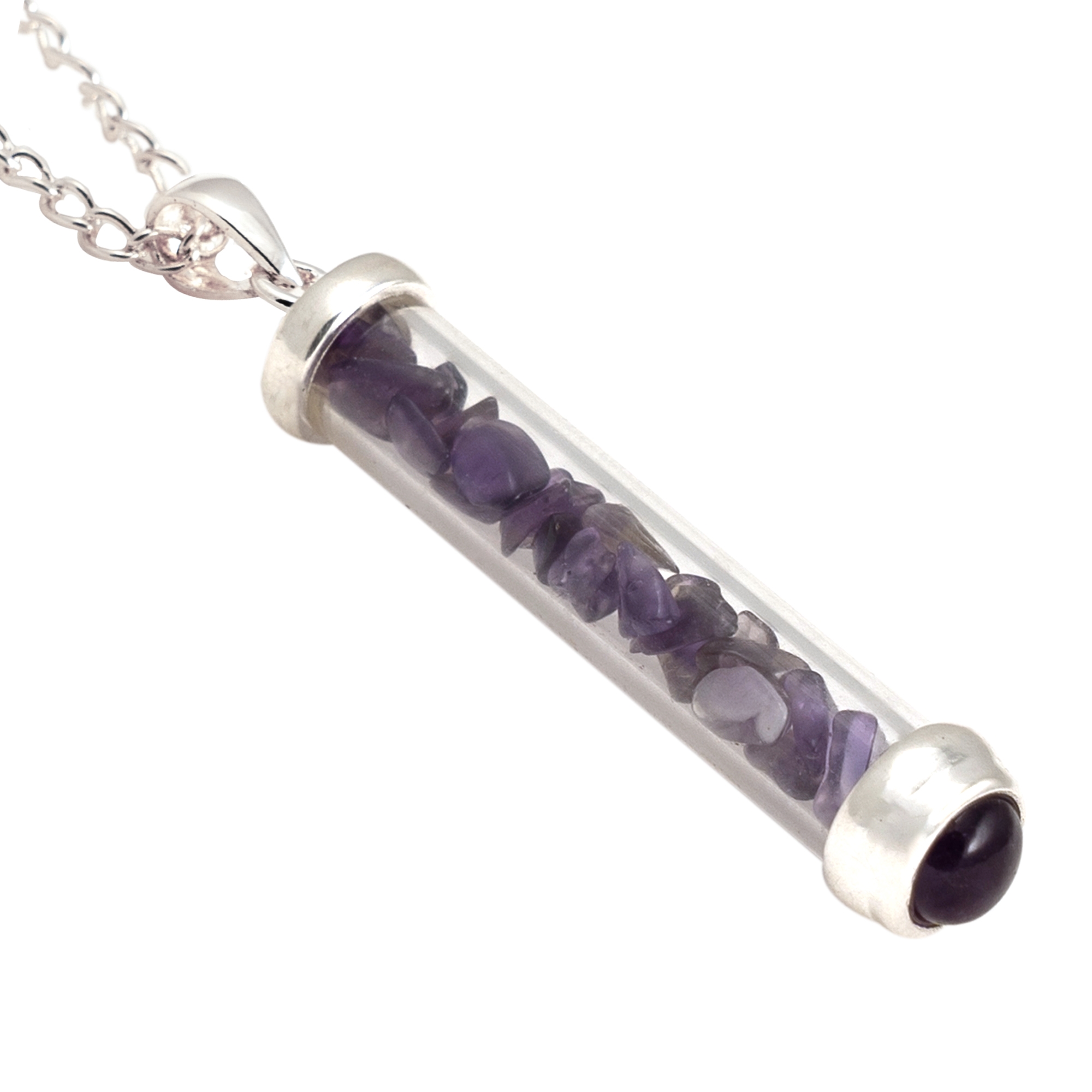 (image for) Amethyst Gem Power Vial Pendant for Healing