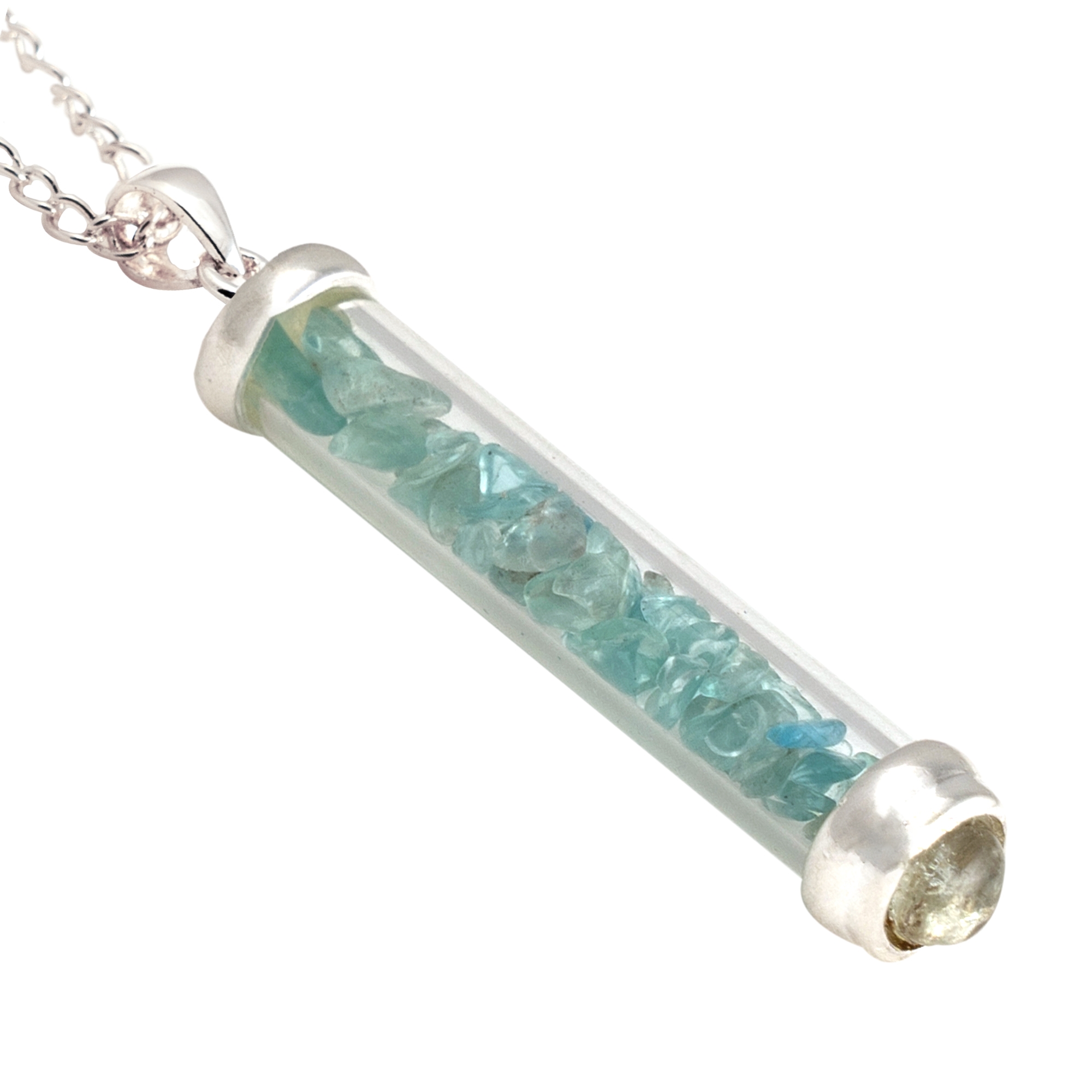 (image for) Blue Topaz Gem Power Vial Pendant for Healing