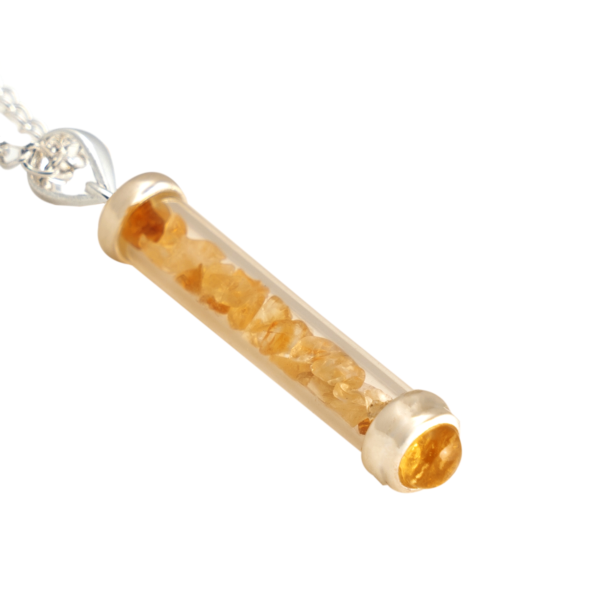 (image for) Citrine Gem Power Vial Pendant for Healing