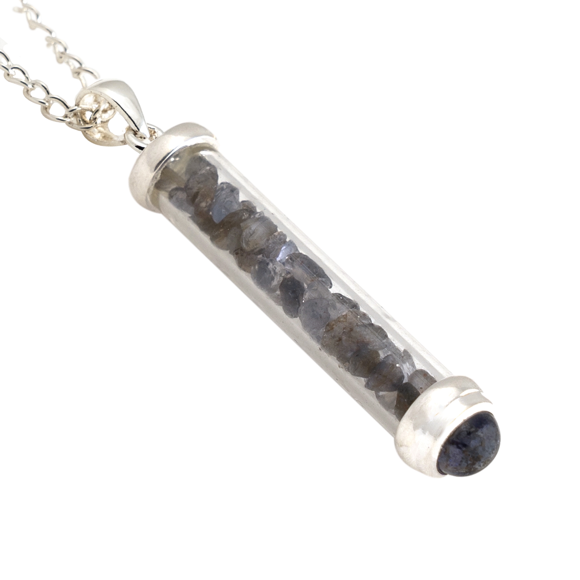 (image for) Iolite Gem Power Vial Pendant for Healing