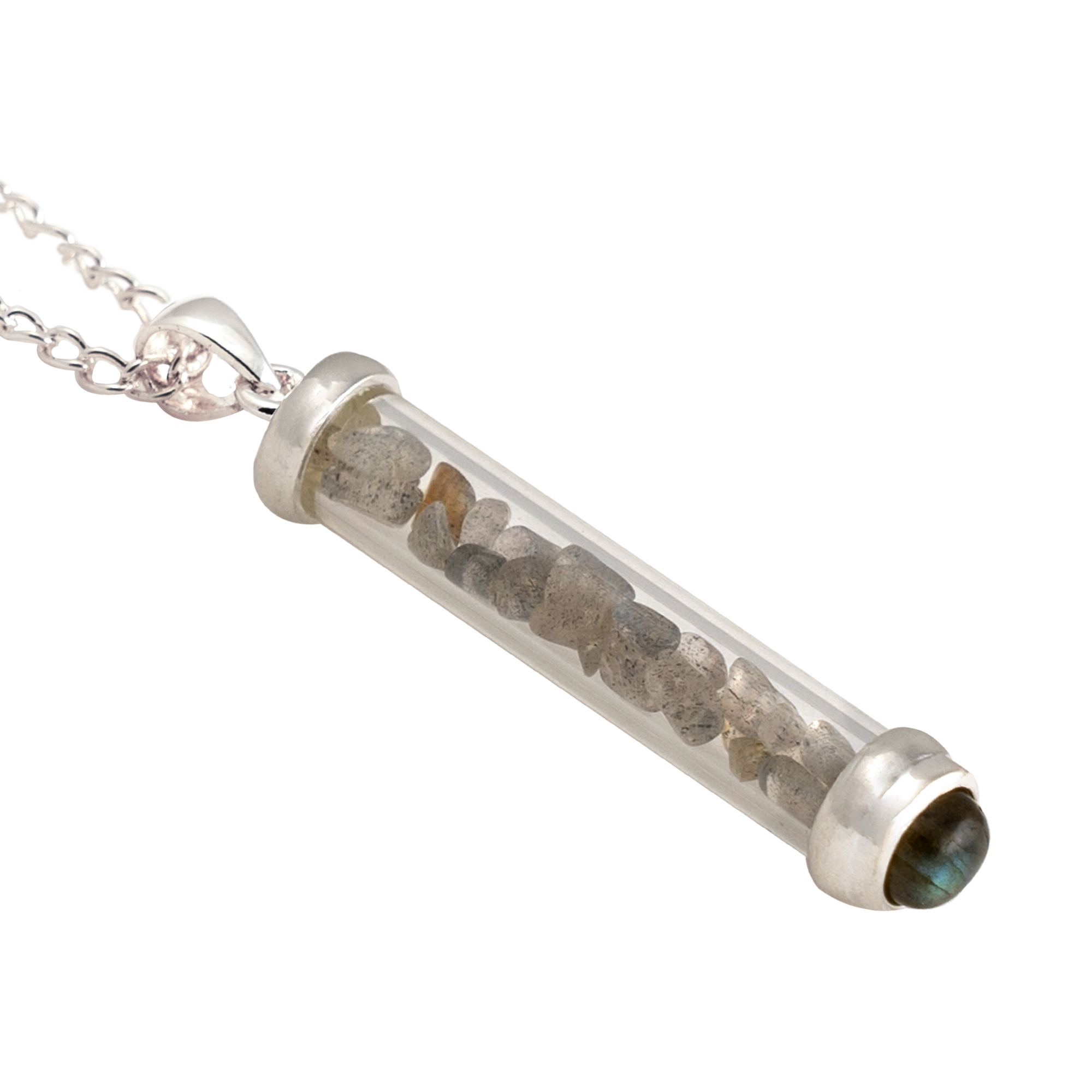 (image for) Labradorite Gem Power Vial Pendant for Healing