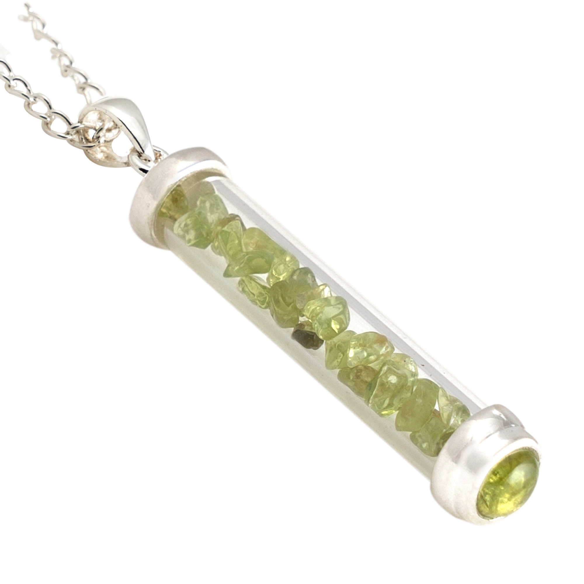 (image for) Peridot Gem Power Vial Pendant for Healing