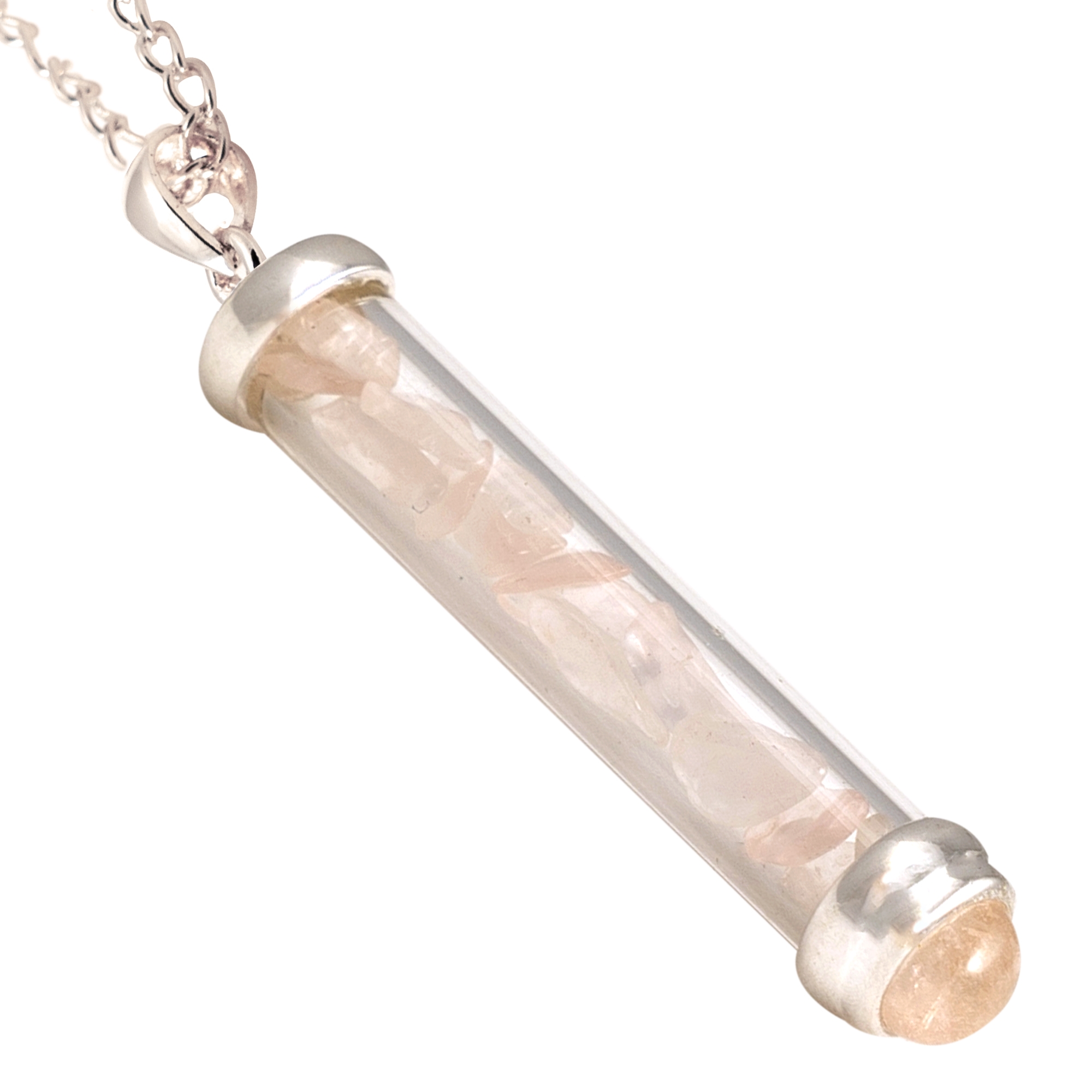 (image for) Rose Quartz Gem Power Vial Pendant for Healing