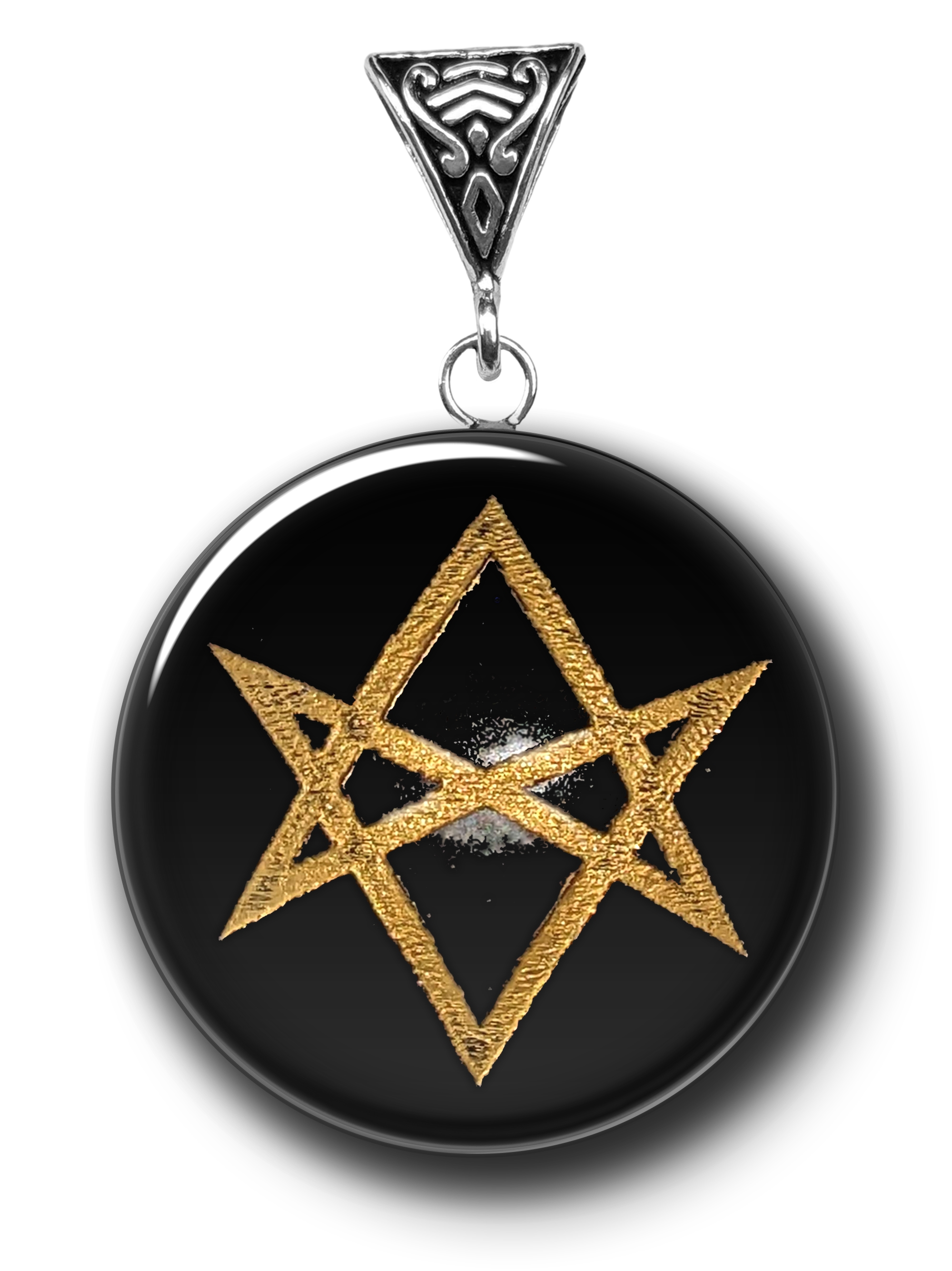 (image for) Unicursal Hexagram on Obsidian for Achieving Goals