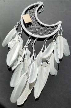 (image for) Half Moon White Dream Catcher 8 1/2"