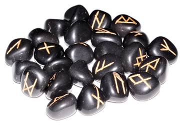 (image for) Black Agate Gemstone Rune Set