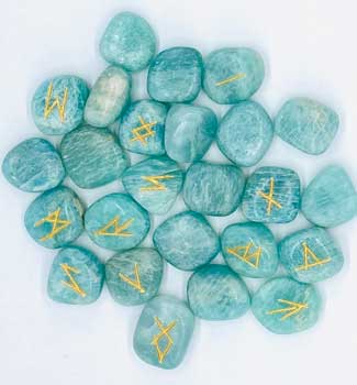 (image for) Amazonite Gemstone Rune Set