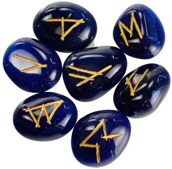 (image for) Blue Onyx Gemstone Rune Set